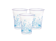 כוס פלסטיק קריסטל עלים 25 יח' - כחול